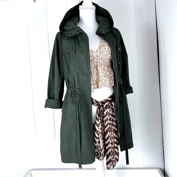 LOVE TREE OLIVE GREEN UTILITY JACKET SZ M - Picture 2 of 15